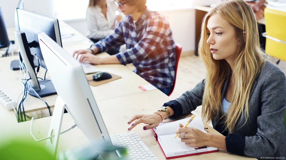Students using computers